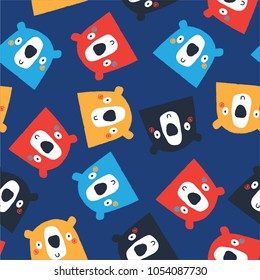 cute bear face pattern design as vector