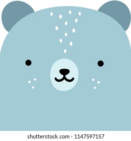 Cute Bear Face, Vector illustration