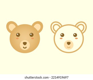 A cute bear face vector illustration