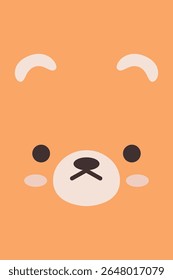Cute Bear Face Vector Illustration in Minimalist Style. Suitable for various design projects, adding a playful and friendly touch.
