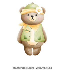 cute bear and flower hat