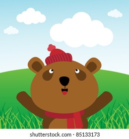 Cute bear in the forest