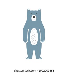 Oso lindo. Graciosa página de colorear el contorno del oso para los niños. Doodle, dibujo del personaje de un oso. Impresión para niños dibujados a mano, ilustración vectorial para embalaje, tela, textil. Chillamente dibujado.