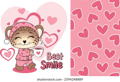 cute bear girl design sleewear love