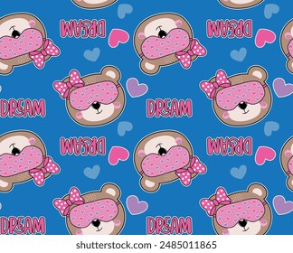 cute bear girl patterns design