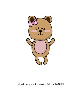 cute bear girl, wild animal character