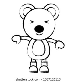cute bear with gloves and boots over white background, christmas animals concept. vector illustration