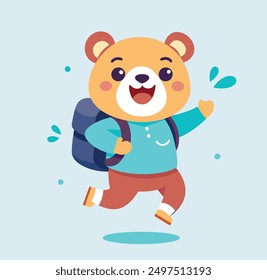 cute bear goes to school happy face back to school 2