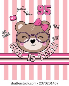 cute bear graphic tees for girl design