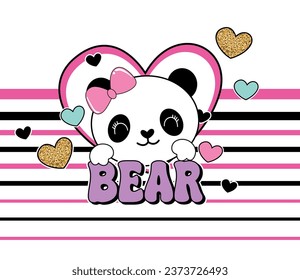 cute bear graphic tees for girl design