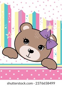 cute bear graphic tees for girl design