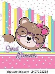 cute bear graphic tees for girl design