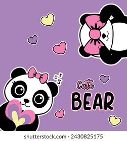 cute bear graphic tees for girl
