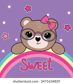 cute bear graphic tees for girl design