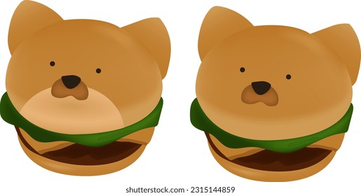cute bear hamburger on a white background