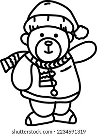 Diseño vectorial de icono dibujado a mano de oso