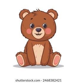 Cute bear hand drawn illustration Cartoon animal vector illustration