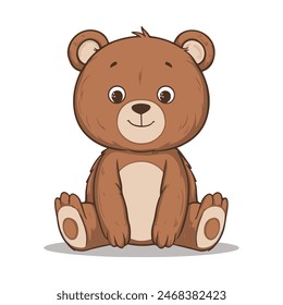 Cute bear hand drawn illustration Cartoon animal vector illustration