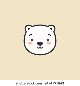 Netter Bär Kopf Tier Logo Vektorillustration Vorlage Design