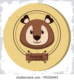 Cute bear head cartoon