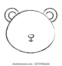 cute bear head character
