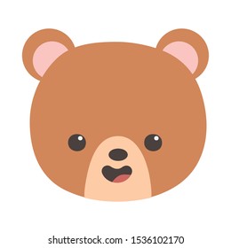 cute bear head character cartoon vector illustration