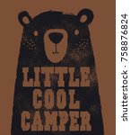 cute bear head illustration as vector for baby tee print