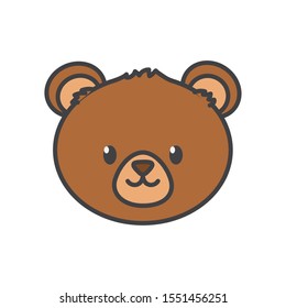 cute bear head on white background vector illustration