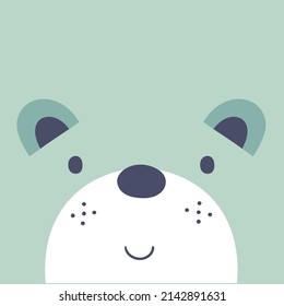 cute bear head vector illustration