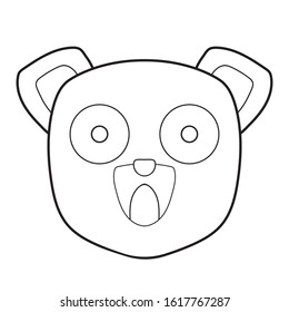 cute bear head vector outline 