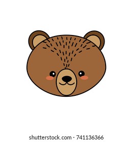 cute bear head wild animal