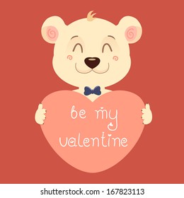 Cute bear with heart