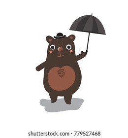 Cute Bear Hold an umbrella 