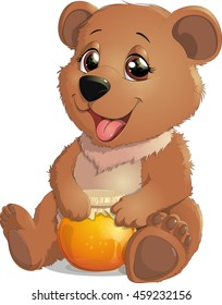 Cute Bear with Honey