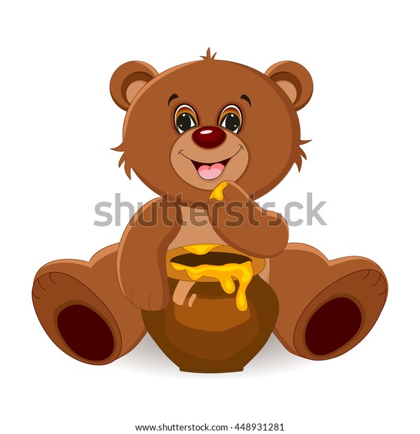 Cute Bear Honey Vector Stock Vector (Royalty Free) 448931281