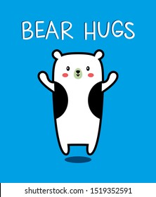 cute bear hugs card vector