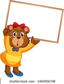 Cute bear in human-like pose isolated illustration