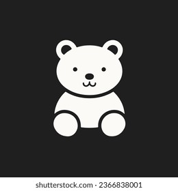 cute bear icon illustration for nursery