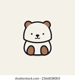 cute bear icon illustration for nursery