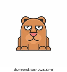 cute bear icon on white background
