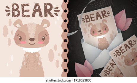 Cute bear idea for greeting card