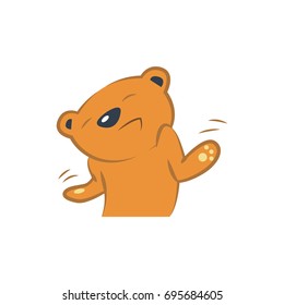 Cute bear ignoring something. Children and baby cartoon.