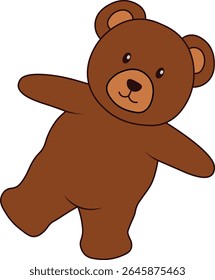 Cute Bear Illustration Isolated on White Background. Vector Character.