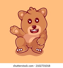 cute bear illustration. Suitable for mascot designs, t-shirts, stickers, and more about cute bears