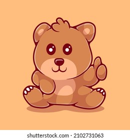 cute bear illustration. Suitable for mascot designs, t-shirts, stickers, and more about cute bears