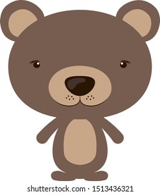 Oso, ilustración, vector sobre fondo blanco.