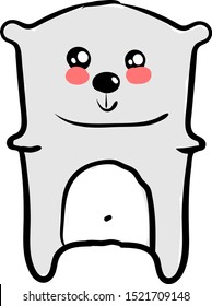 Cute bear, illustration, vector on white background.