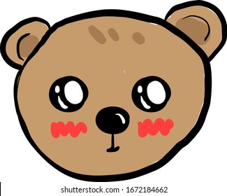 Cute-Bär, Illustration, Vektorillustration auf weißem Hintergrund.