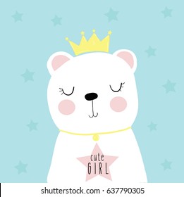 cute bear illustration vector for print