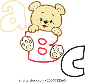 Cute Bear Illustrations with ABC Learning Designs